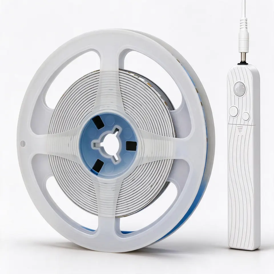 COB LED strip light with motion sensor, 320 LEDs/m, 5V on a light grey background